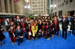 Nursing graduates, faculty and President Koppell with the hosts of the Today Show.